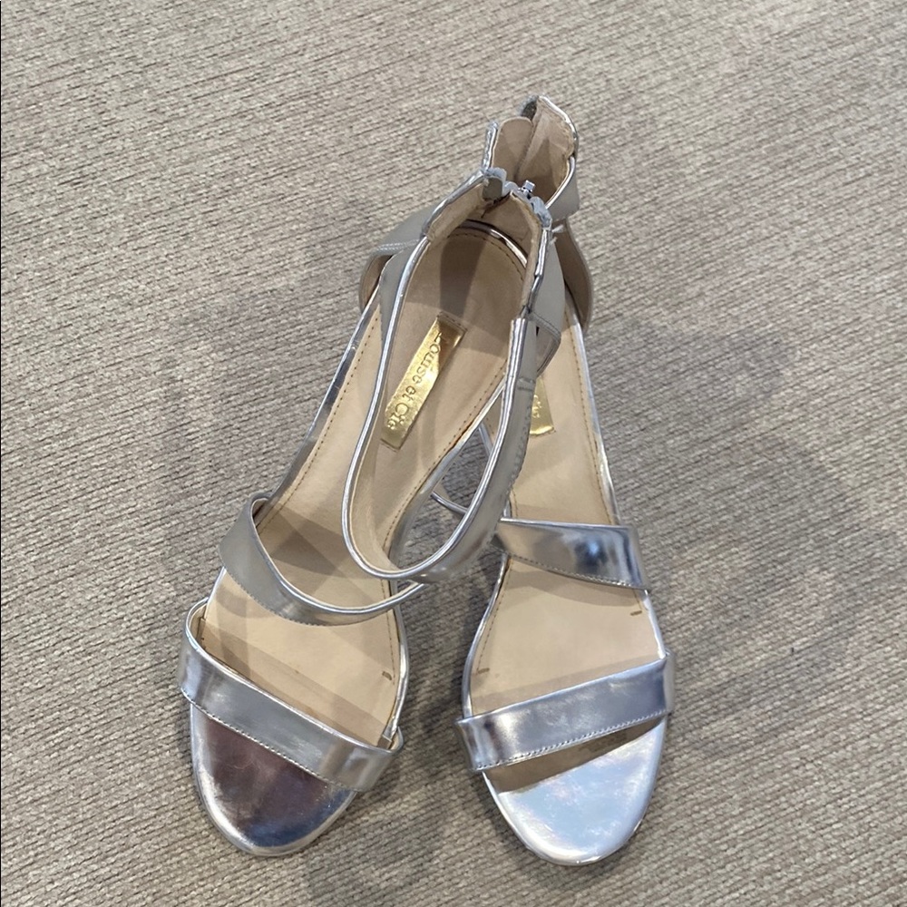 Louise et Cie Silver Heels with Metallic Finish